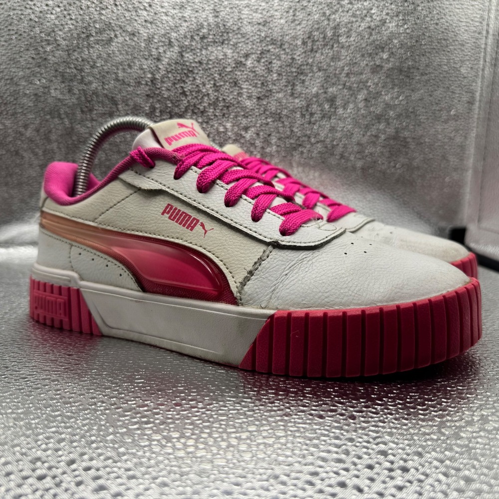 Size 6 Puma Cali Star Sneakers Womens White Pink Good Platform Leather 401342-01